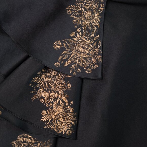 Badgley Mischka Black Side Ruffle Sheath Dress - Picture 9 of 12